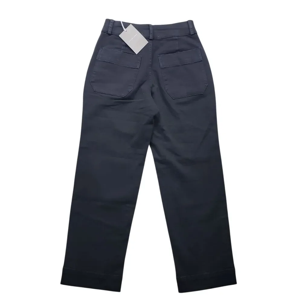 NWT Everlane The Organic Straight Leg Pants Womens Size 2 Black High Rise Jeans - Picture 6 of 12